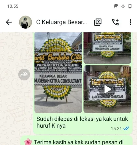 Pengiriman Papan Bunga Duka Gunungsari Batangan